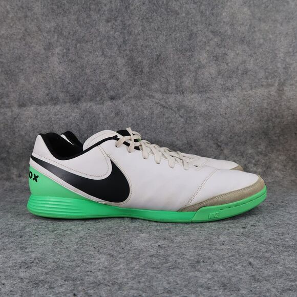 Nike Shoes Mens 13 Soccer Cleats Indoor TiempoX Athletic Leather White Green Low main image 9